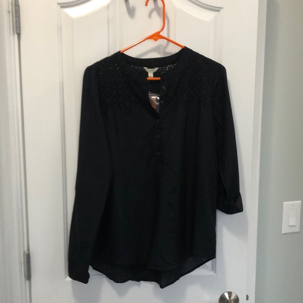 Sonoma Misses Black Top Long Sleeve or 3/4 Sleeve
